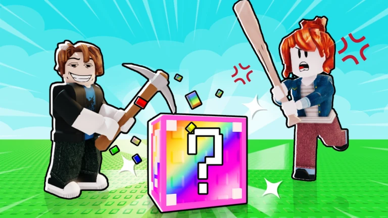 Mine a Brainrot Roblox Game - Characters mining lucky blocks